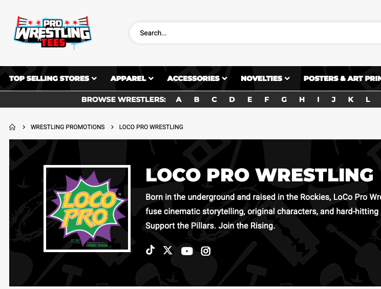 Pro Wrestling Tees store